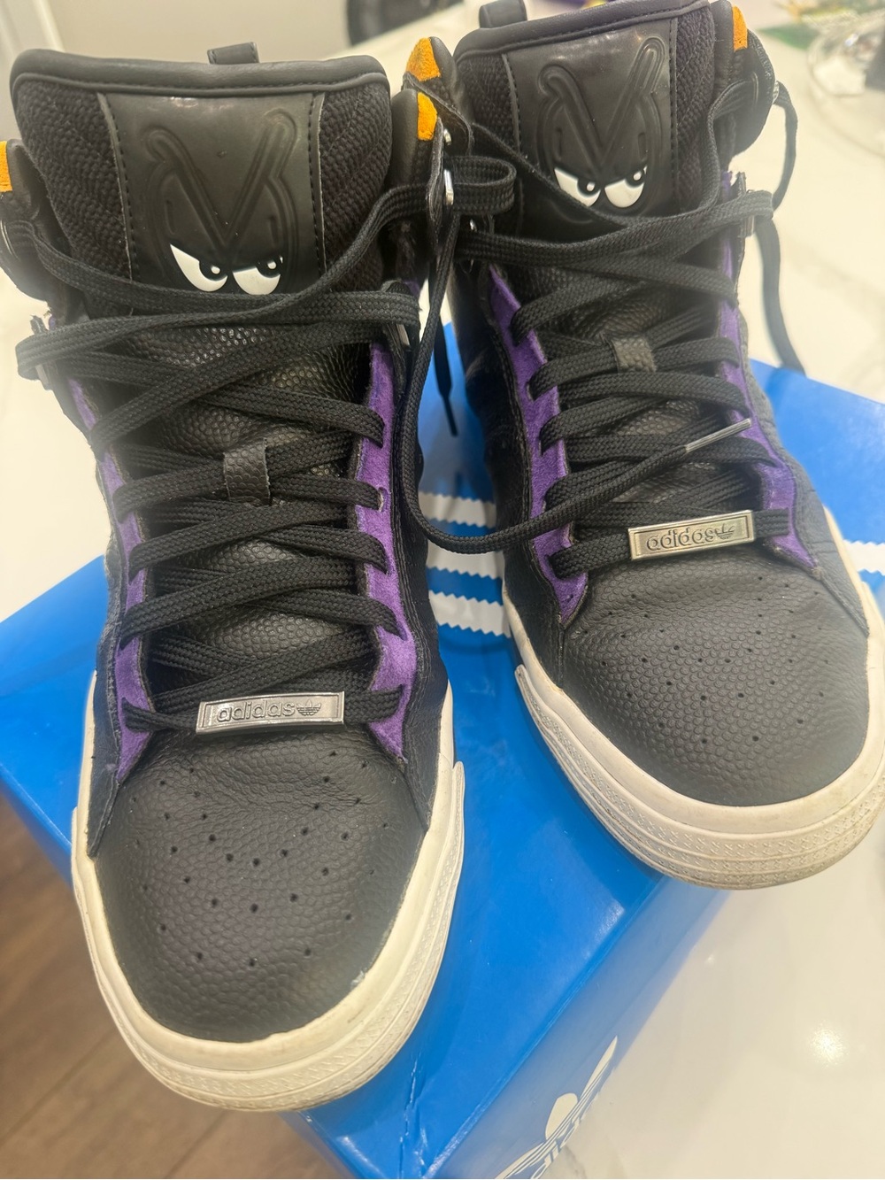 adidas Snoop Black & Purple (Laker Colors) High-Top Sneakers